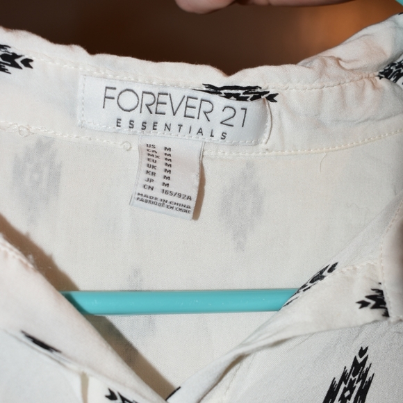 Patterned White Button Down - Picture 3 of 3